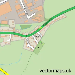 Street map sample of Clive, Cheshire