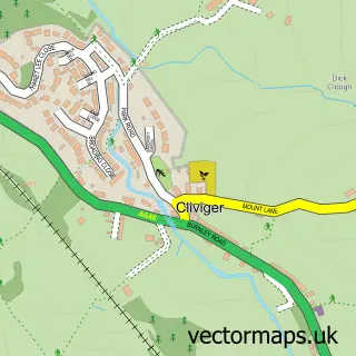 Street map sample of Cliviger, Lancashire