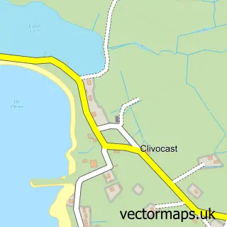 Street map sample of Clivocast, Shetland