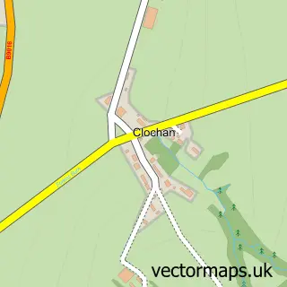 Street map sample of Clochan, Banffshire