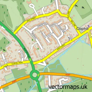 Street map sample of Clophill, Bedfordshire