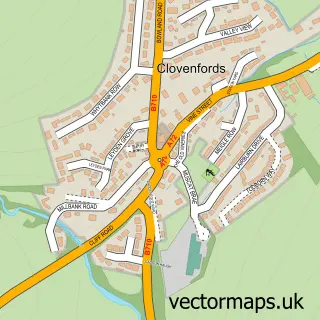 Street map sample of Clovenfords, Roxburgh, Ettrick and Lauderdale