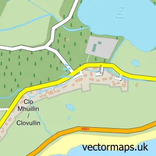 Street map sample of Clovullin, Inverness