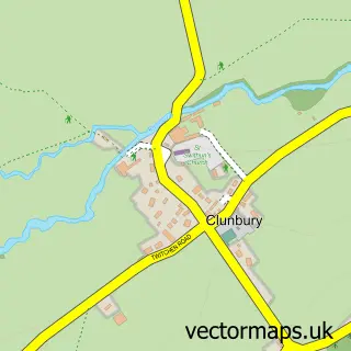 Street map sample of Clunbury, Shropshire
