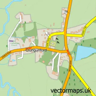 Street map sample of Clungunford, Shropshire