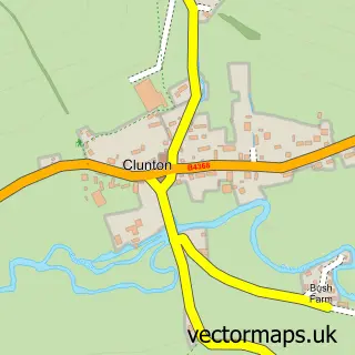 Street map sample of Clunton, Shropshire