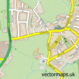 Street map sample of Clutton, Somerset