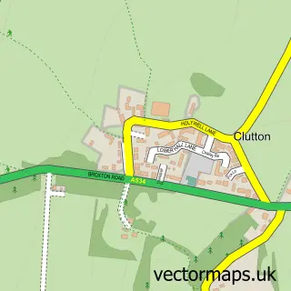 Street map sample of Clutton, Cheshire