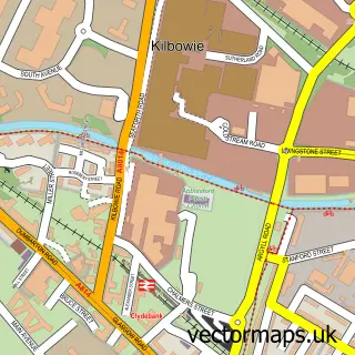 Street map sample of Clydebank, Dunbartonshire