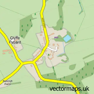 Street map sample of Clyffe Pypard, Wiltshire