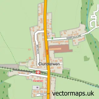 Street map sample of Clynderwen, Dyfed