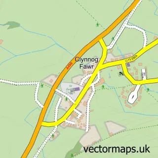 Street map sample of Clynnog Fawr, Gwynedd