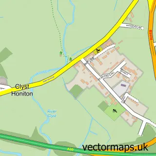 Street map sample of Clyst Honiton, Devon