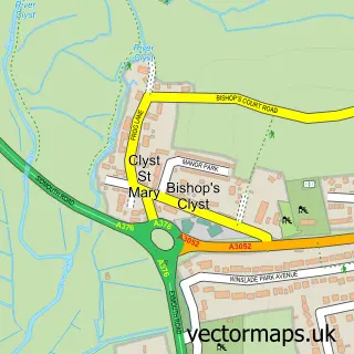 Street map sample of Clyst St Mary, Devon