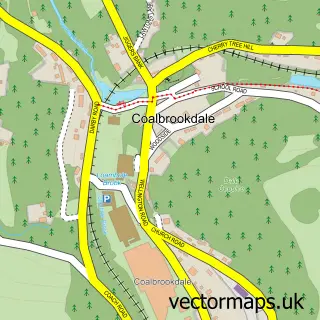 Street map sample of Coalbrookdale, Shropshire