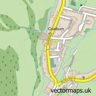 Street map sample of Coalburn, Lanarkshire