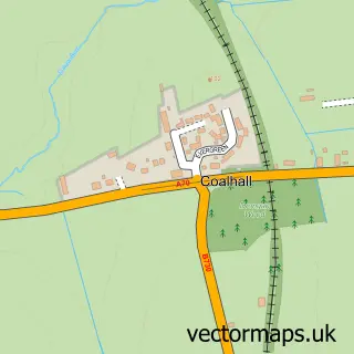 Street map sample of Coalhall, Ayrshire and Arran