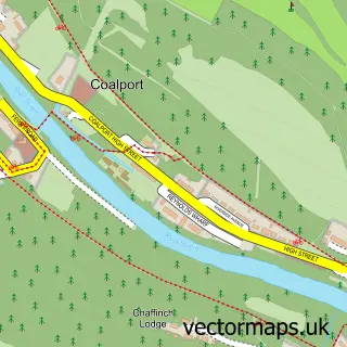 Street map sample of Coalport, Shropshire