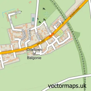 Street map sample of Coaltown of Balgonie, Fife