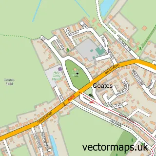 Street map sample of Coates, Cambridgeshire