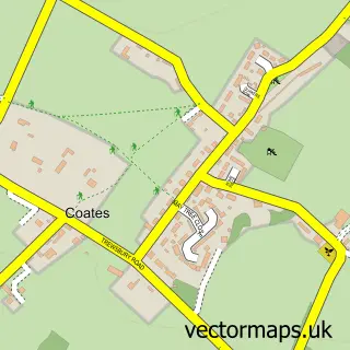 Street map sample of Coates, Gloucestershire