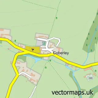 Street map sample of Coberley, Gloucestershire