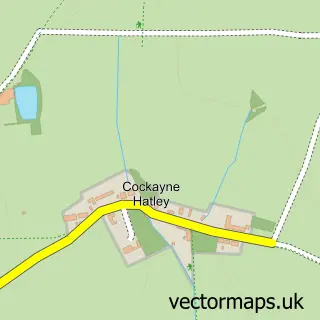 Street map sample of Cockayne Hatley, Bedfordshire