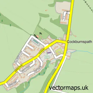Street map sample of Cockburnspath, Berwickshire