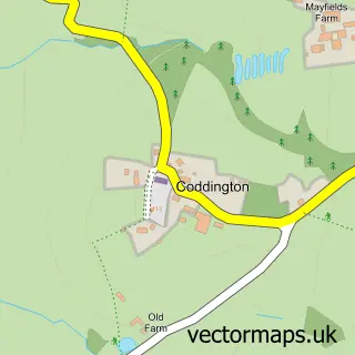 Street map sample of Coddington, Herefordshire