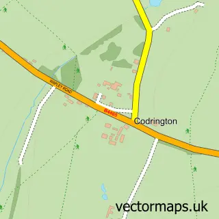 Street map sample of Codrington, Gloucestershire
