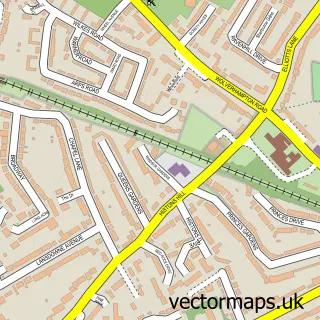 Street map sample of Codsall, Staffordshire