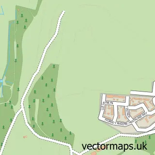 Street map sample of Coed Darcy, West Glamorgan