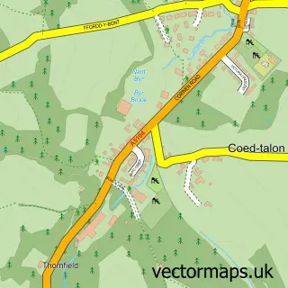Street map sample of Coed Talon, Clwyd