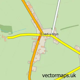 Street map sample of Coed-y-bryn, Dyfed