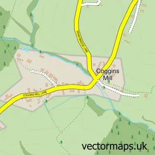 Street map sample of Coggins Mill, East Sussex