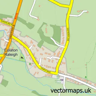 Street map sample of Colaton Raleigh, Devon