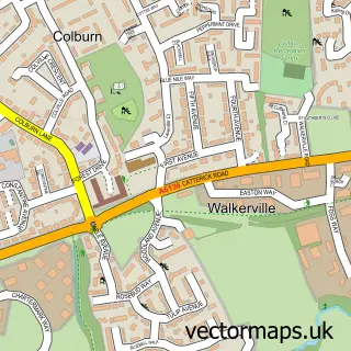 Street map sample of Colburn, North Yorkshire