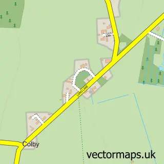 Street map sample of Colby, Norfolk