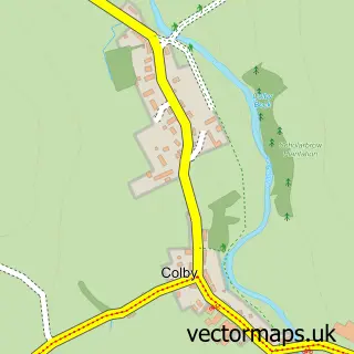 Street map sample of Colby, Cumbria