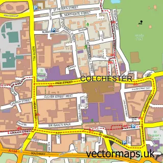 Street map sample of Colchester, Essex