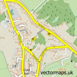 Street map sample of Cold Ash, Berkshire