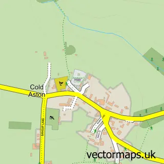 Street map sample of Cold Aston, Gloucestershire