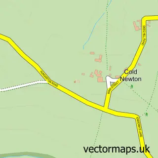 Street map sample of Cold Newton, Leicestershire