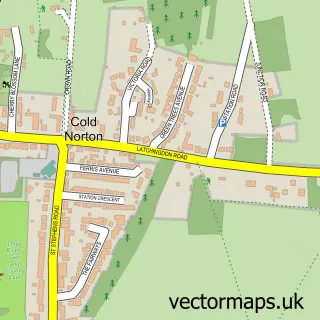 Street map sample of Cold Norton, Essex