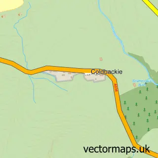 Street map sample of Coldbackie, Sutherland
