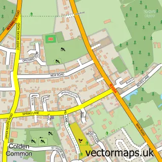 Street map sample of Colden Common, Hampshire