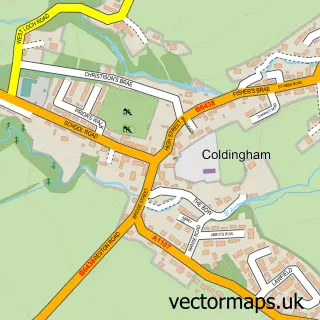 Street map sample of Coldingham, Berwickshire