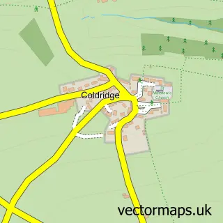Street map sample of Coldridge, Devon