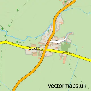 Street map sample of Colebatch, Shropshire