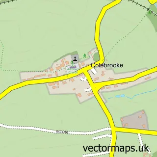 Street map sample of Colebrooke, Devon